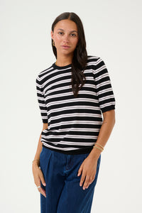 Lizza Striped Knit - Black/Pink