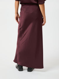 Vicky Sateen Skirt - Burgundy