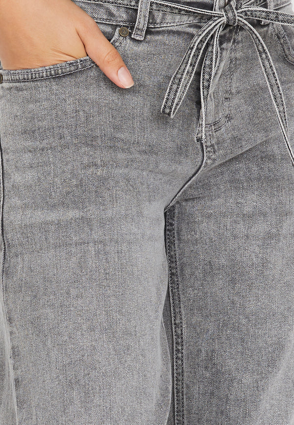 Onea Belt Jeans - Grey Wash