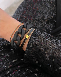 Cloe Tennisbracelet - Black/Gold