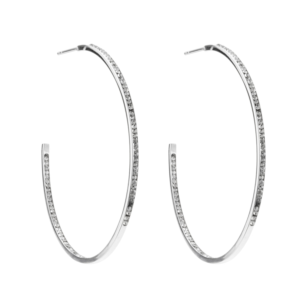 Celine Crystal Hoop 50mm - Steel