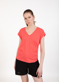 V-Neck T-shirt - Intense Pink