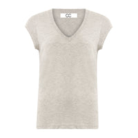 V-Neck T-shirt - Light Grey Melange