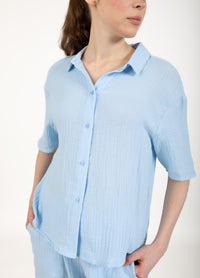 Esther Short Sleeved Shirt - Light Blue