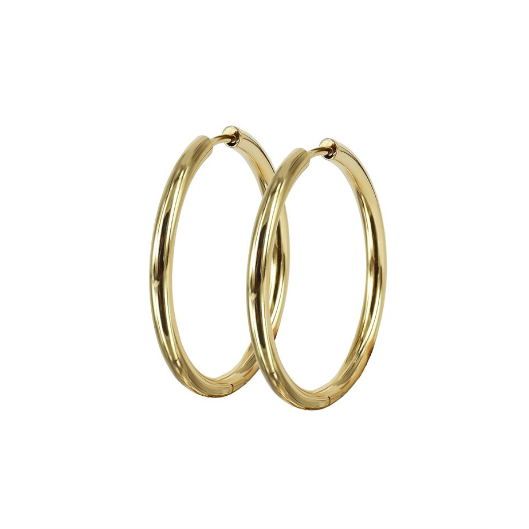 Lucy Plain Earrings 30mm - Gold