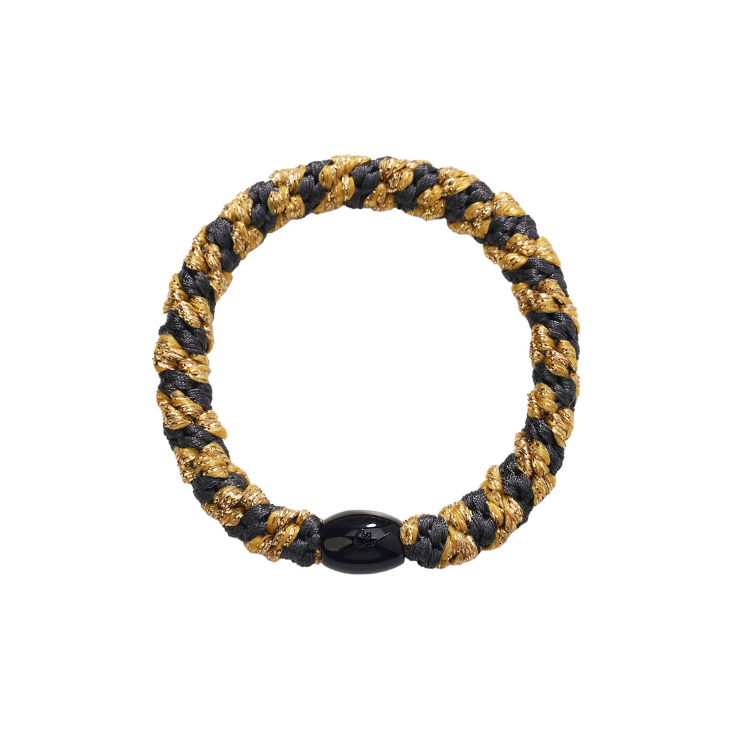 Hair Tie - Glitter Gold Black