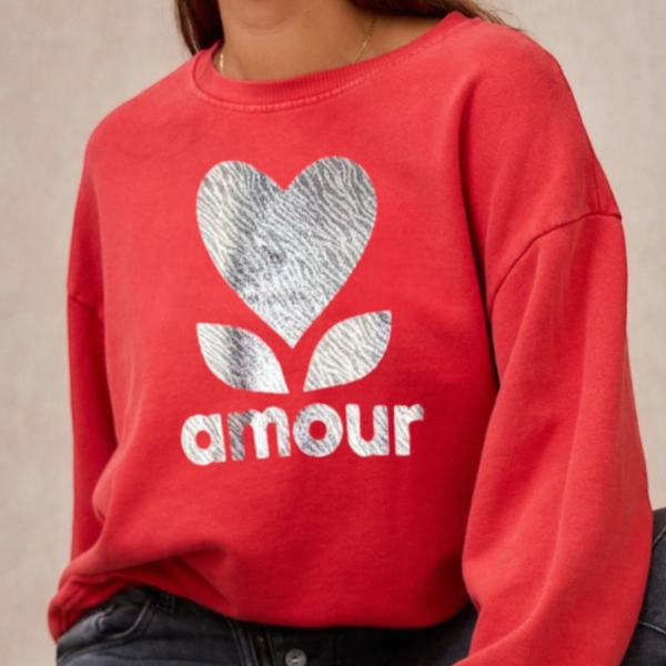 Amour Sweat - Red Zebra Print