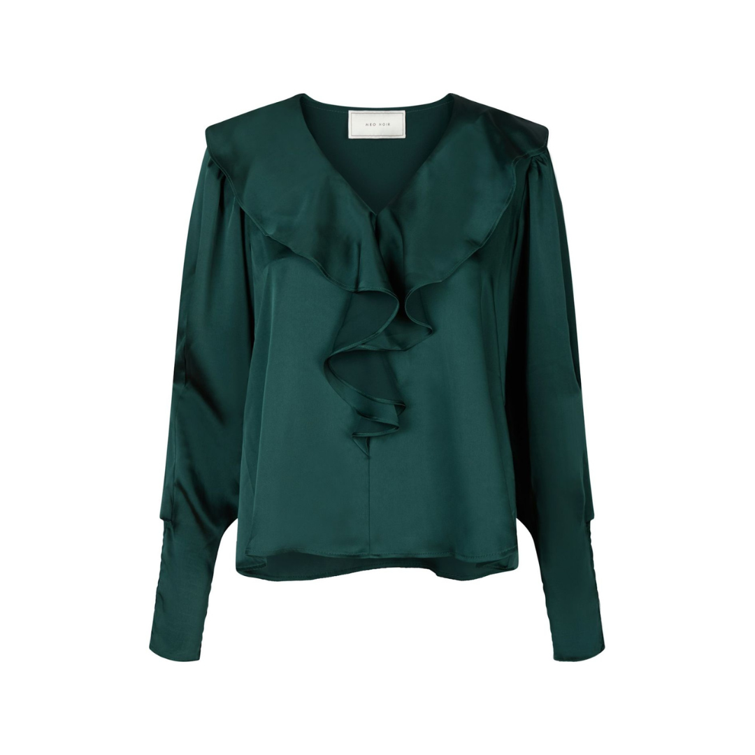 Sandie Sateen Blouse - Dark Green