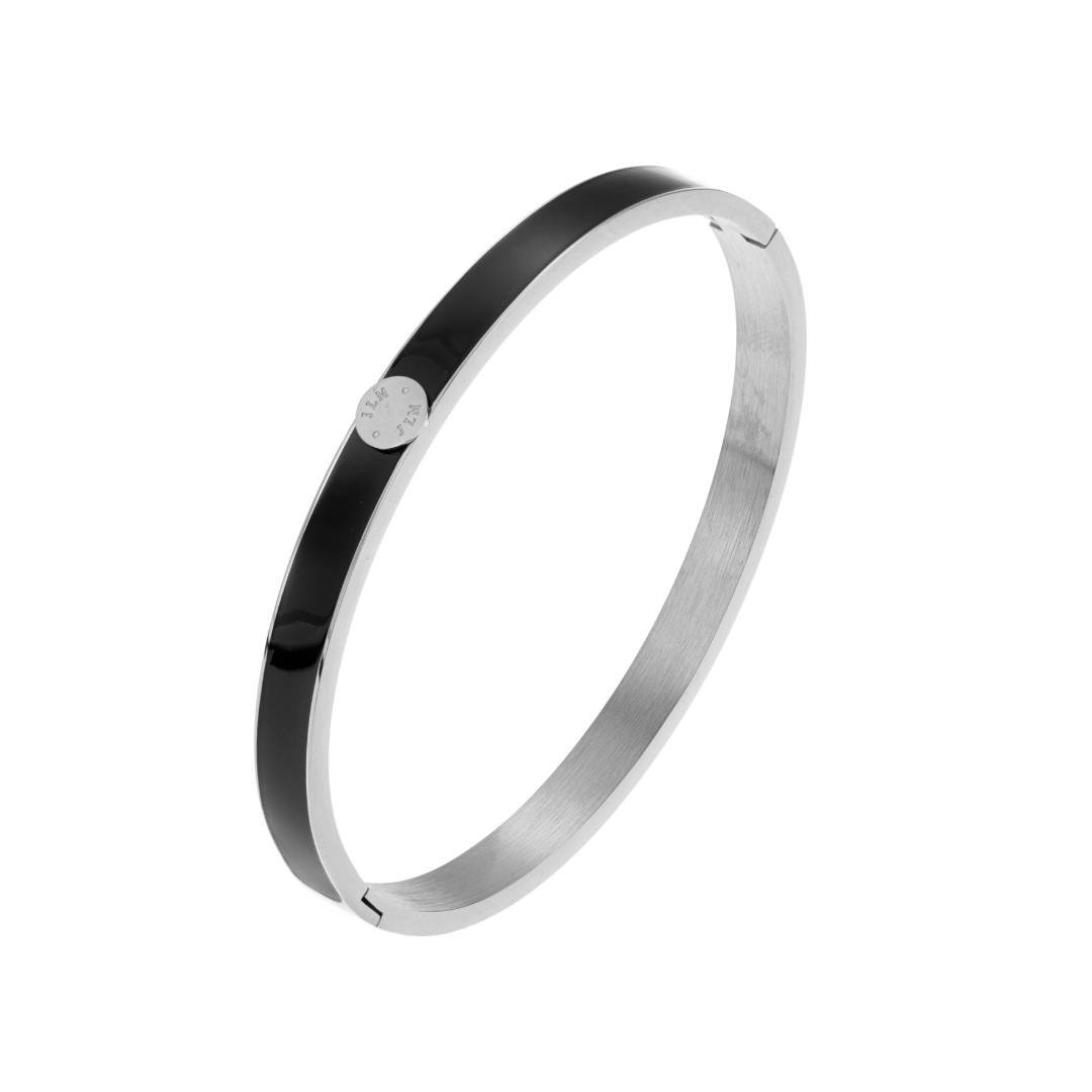 Palermo Bangle - Black/Steel