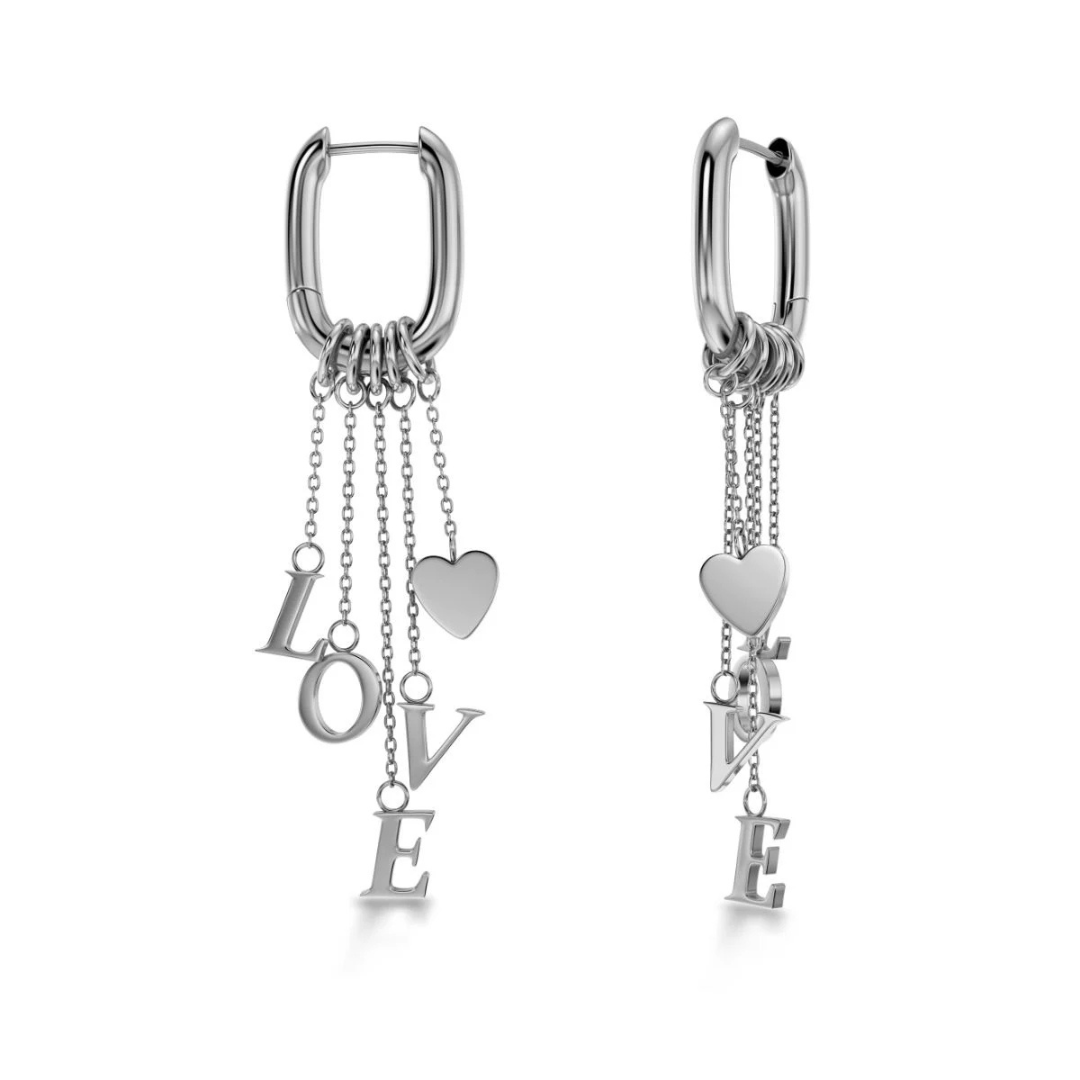 Love Note Hoops - Steel