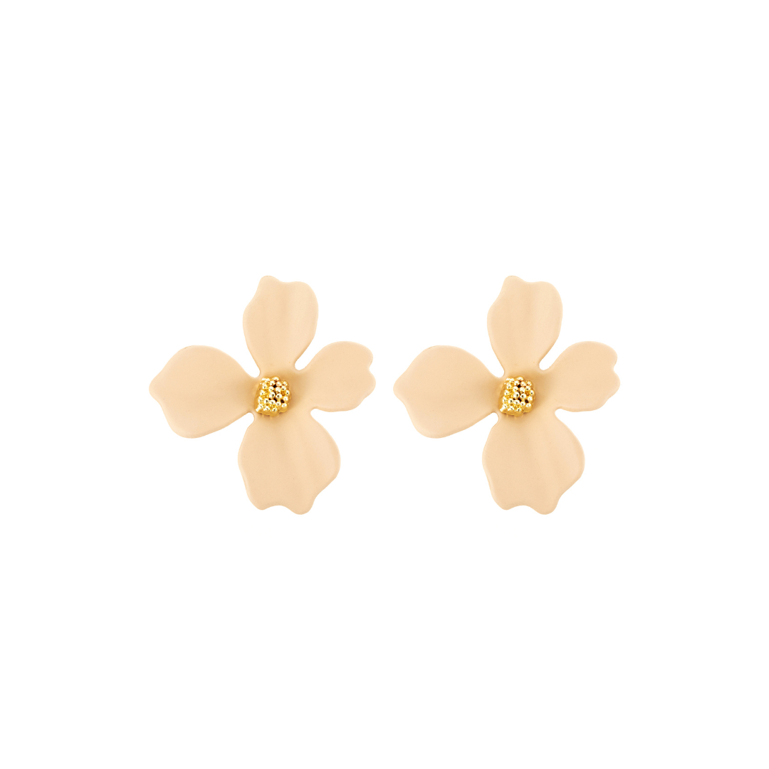 Lilly Flower Earring - Nude