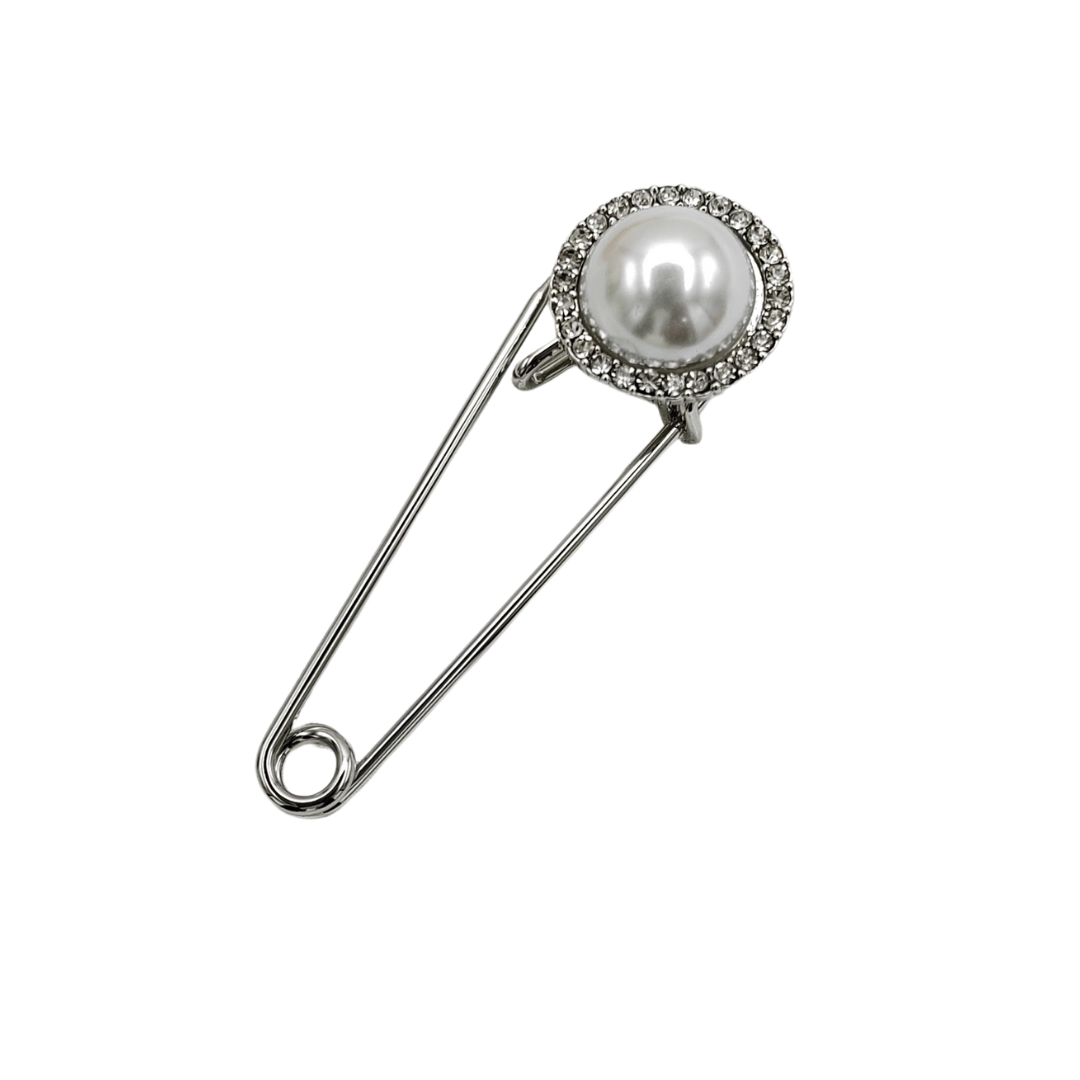 Brosch Pin With Pearl - Silver