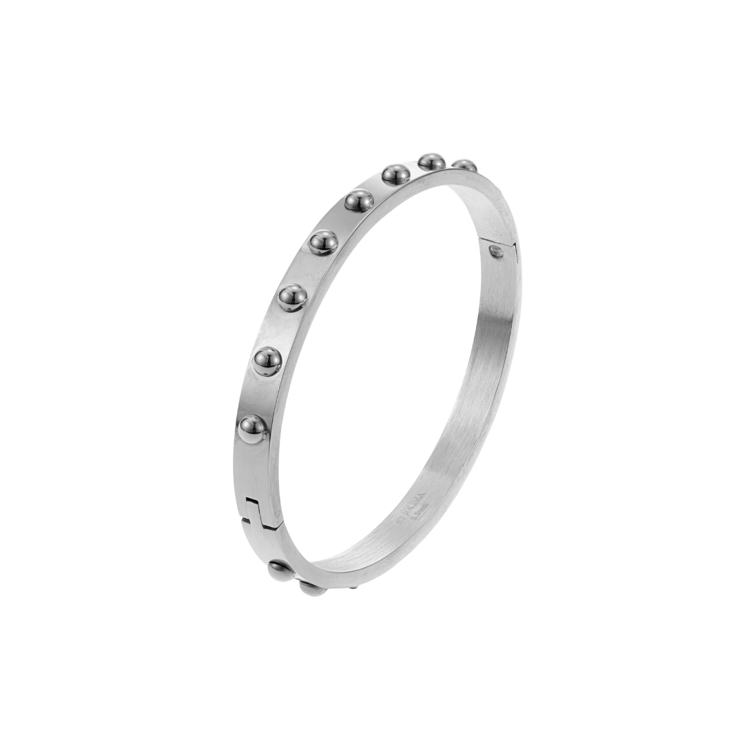 Fiona Dot Bangle - Steel