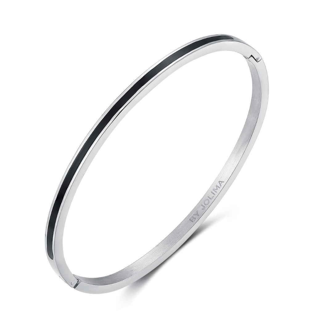 Poppy Bangle - Black Steel