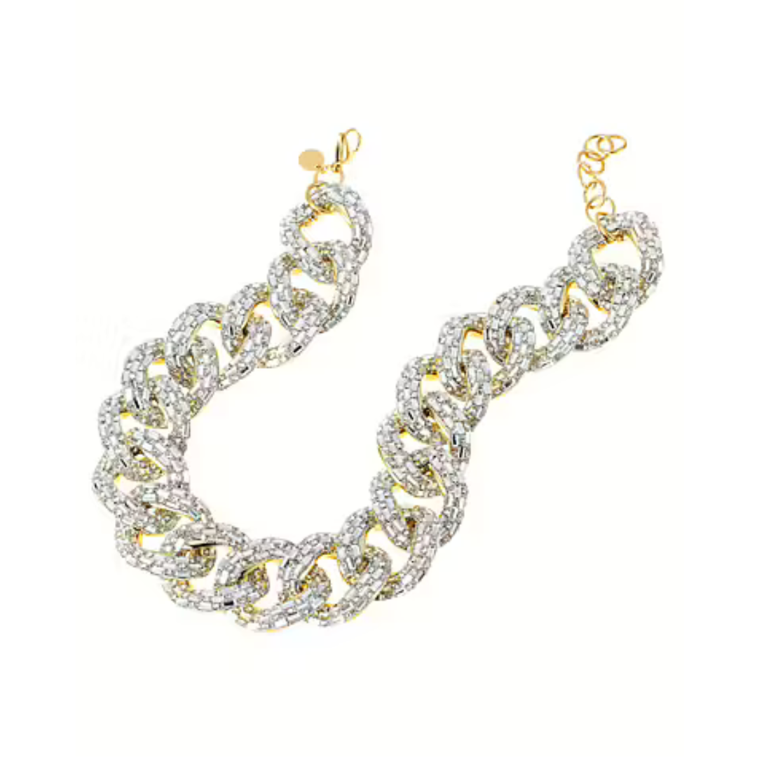 Sparkle Crystal Necklace- Gold