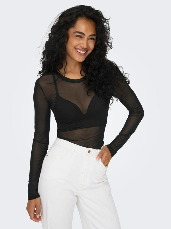 Elsa Mesh Top - Black