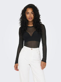 Elsa Mesh Top - Black